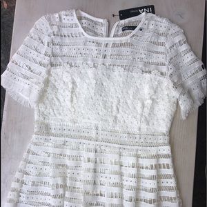 NWT INA Woven White Peplum Top Small